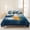 Blue White, variant on 3 Pieces Queen Quilt Set,Abstract Marble Stone Texture Soft Bedding Sets with 1 Quilt & 2 Pillow Shams,Natural Crack Gray Rock Summer Bedspread Lightweight Coverlet Comforter for All Season