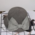 thumbnail image 3 of YUEJUIR Vintage Floral Dress Cloche Hat Women 1920S Foldable Summer Beach Straw Bowler Hats Sun Straw Cap Summer Fisherman Soft Bow Bowler Hats (Gray,One Size), 3 of 3