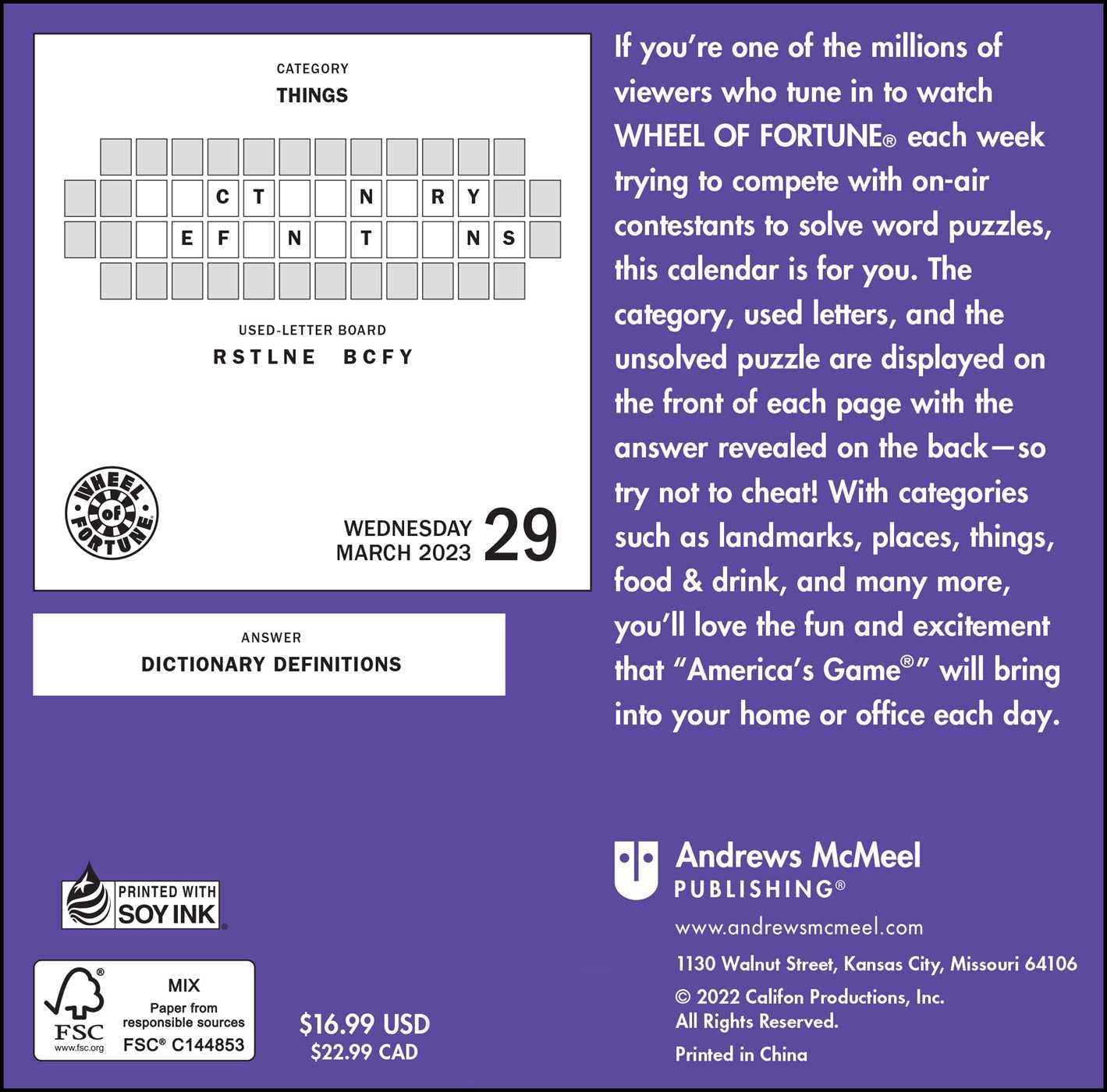 Wheel of Fortune 2023 Day-To-Day Calendar (Calendar) - Walmart.com