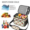 thumbnail image 5 of Lunch Box Pioneer Flower Floral Print Pattern Insulated Lunch Bag for Women Men,Medium Leakproof Lunchbox Cooler Bag Adjustable Strap,10 X 6.7 X 8 Inches, 5 of 6