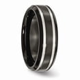 thumbnail image 4 of Titanium Black IP-plated Grooved 7mm Wedding Band - Size 5.5, 4 of 5