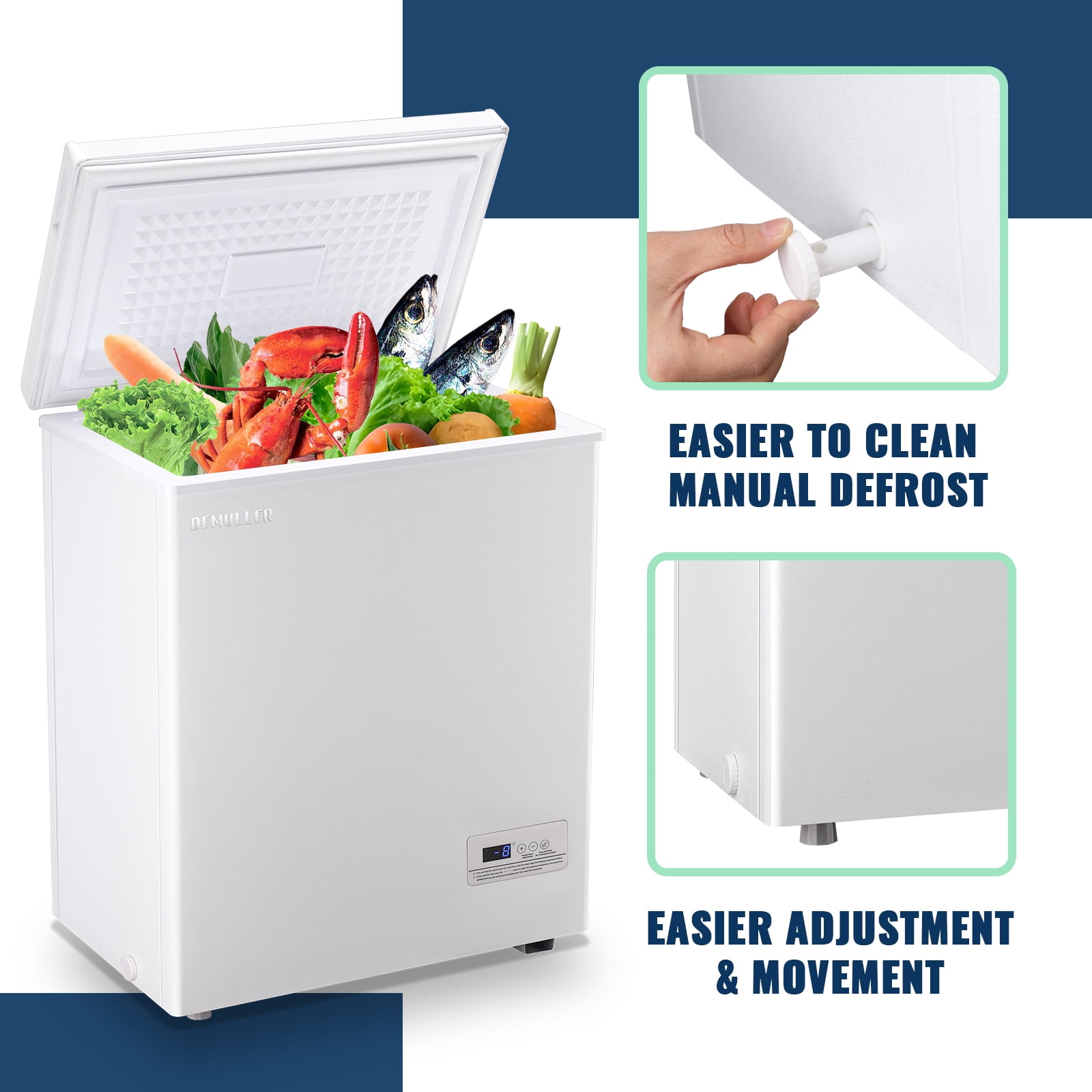 DEMULLER Deep Chest Freezer Freezers with Two Storage