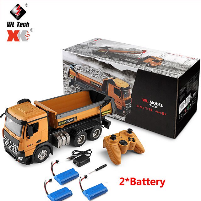 WLTOYS 14600 1:14 4WD RC Car Control remoto 2.4G Radio Control RC Car Toy Dirt Dump Truck Engineering Series Load Dump Truck Toy3B Deng Xun unisex