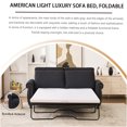 thumbnail image 5 of JERFIT Modern Sleeper Sofa Bed Queen Size Pull Out Couch with Memory Foam Mattress for Small Space, Dark Gray Linen Convertible Sectional Sofa, 5 of 9