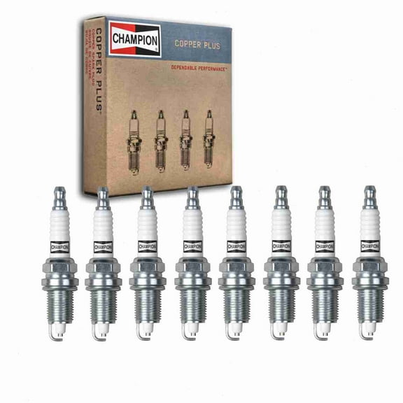 8 pc Champion Copper Plus Spark Plugs compatible with Jeep Grand Cherokee 5.2L 5.9L V8 1997-1998