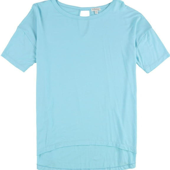 P.J. Salvage Womens Solid Keyhole Back Pajama Sleep T-shirt, Blue, Medium