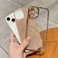 thumbnail image 3 of Compatible with iPhone 13 Glitter Plating Love Heart Case, Cute Luxury Electroplated Bling Sparkly Glitter Shiny Case for Women Girls Soft TPU Shockproof Camera Protective Back Cover - Glod, 3 of 10