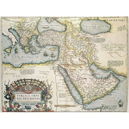 Trademark Art 'Map of the Middle East, 1570' Canvas Art by Abraham Ortelius