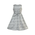 thumbnail image 4 of Robe Fille Vintage Violette Évasée Jacquard Satinée Fête 6 Ans, 4 of 8