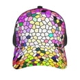 thumbnail image 3 of Disketp Colorful Tie Dye Stained Glass 3 Print Trucker Hat Men Women - Mesh Baseball SnapBack Cap, 3 of 7