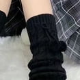 thumbnail image 4 of QUOTAY Japanese Leg Warmers Gothic Knit Long Socks Winter Socks Leggings Gaiters Cozy Ankle to Knee Sock 01_Blackï¼One Size, 4 of 4
