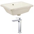 thumbnail image 1 of 18.25-in. W Rectangle Bathroom Undermount Sink Set In Biscuit - Chrome Hardware AI-22824, 1 of 9