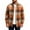Orange, variant on Mens Long Sleeve Plaid Button Down Shirts- Casual Midweight Turn Down Collar Layering Flannel Jacket Shirt Gray Size M