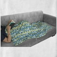 thumbnail image 6 of Geometric Soft Flannel Fleece Throw Blanket, Abstract Interpretation of Square Inner Dots and Lines Rectangle Hipster, Cozy Plush for Indoor and Outdoor Use, 70" x 90", Yellow Turquoise, by Ambesonne, 6 of 6