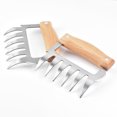 thumbnail image 1 of Juego de 2 garras trituradoras para manipulador de carne, tenedores para carne de acero inoxidable con mango de madera para triturar, tirar, manipular, cerdo, pavo, pollo Xemadio 2033538-2, 1 of 9