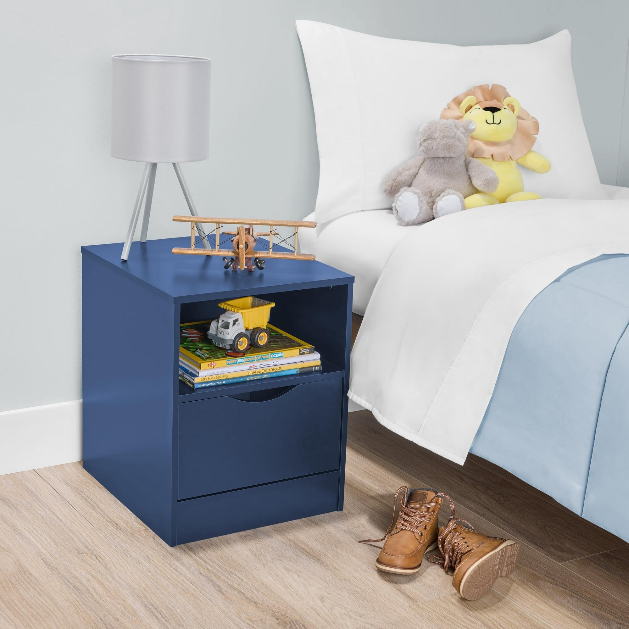 BYO Kids Nightstand with Drawer, Navy Blue