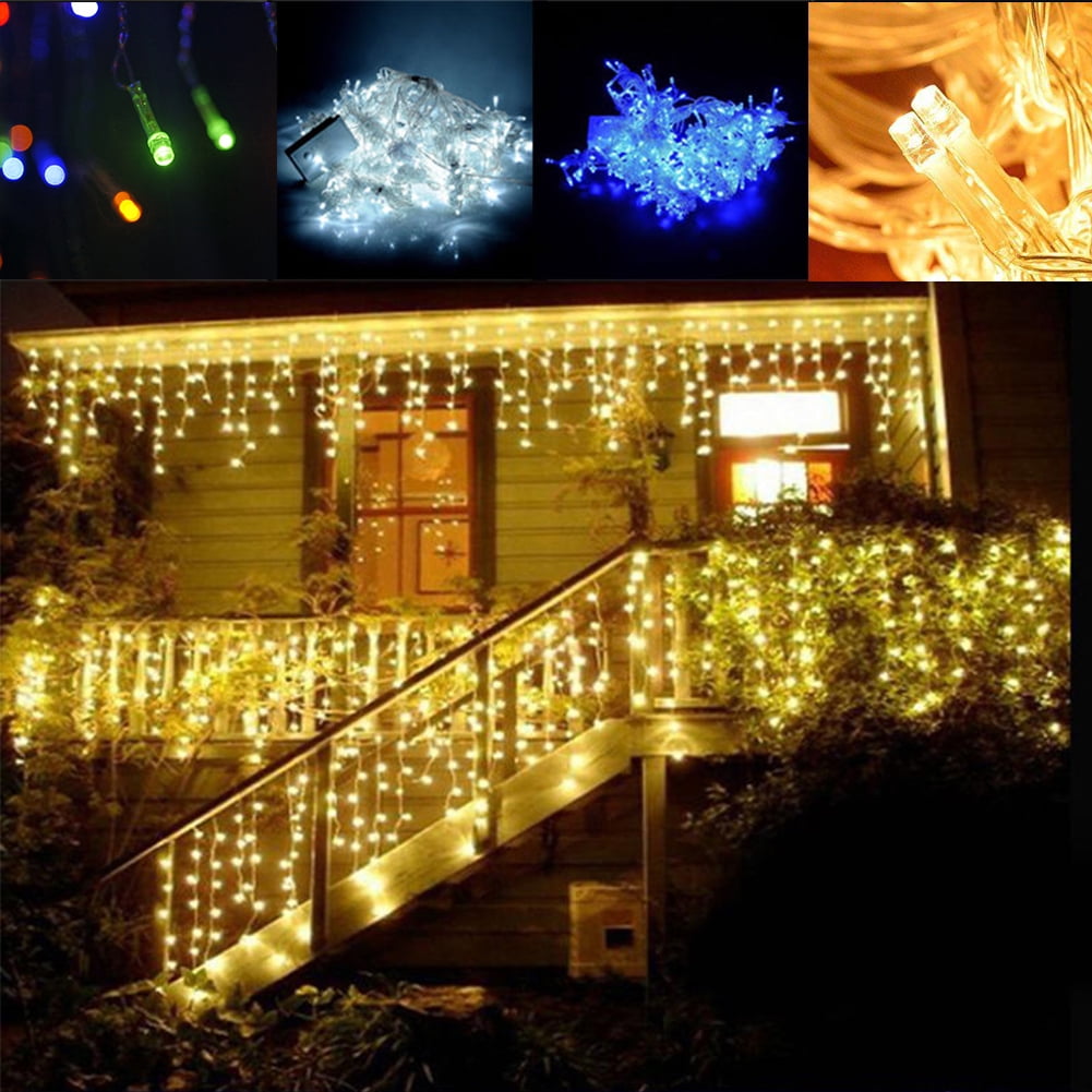 98ft98ft Curtain Icicle Lights Xmas String 300 LED Warm Light Fairy