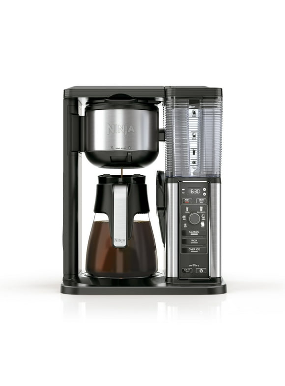 Ninja CM300 Hot & Iced Coffee Maker, Single Serve Coffee Maker, Drip Coffee, Stainless, Glass Carafe