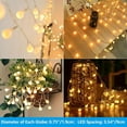 thumbnail image 5 of Globe String Lights，Water Proof 33 FT 100 LED Fairy Lights Plug in，8 Modes with Remote，Indoor String Lights for Bedroom,Classroom,Outdoor String Lights for Patio,Garden,Party,Wedding, 5 of 7