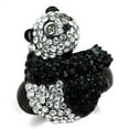 thumbnail image 5 of Womens Panda Ring Anillo Para Mujer 316L Stainless Steel Ring with Top Grade Crystal in Black Diamond Narni, 5 of 6