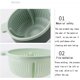 thumbnail image 2 of Cesta de colador Cesta de drenaje giratoria de doble capa con mango redondo de plástico Lavabo de verduras lavable Fideos escurridos y frutas (verde/gris) Coladores y coladores de caldo, 2 of 5