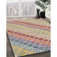 thumbnail image 2 of Ahgly Company Indoor Round Contemporary Orange Salmon Pink Southwestern Area Rugs, 8' Round, 2 of 6