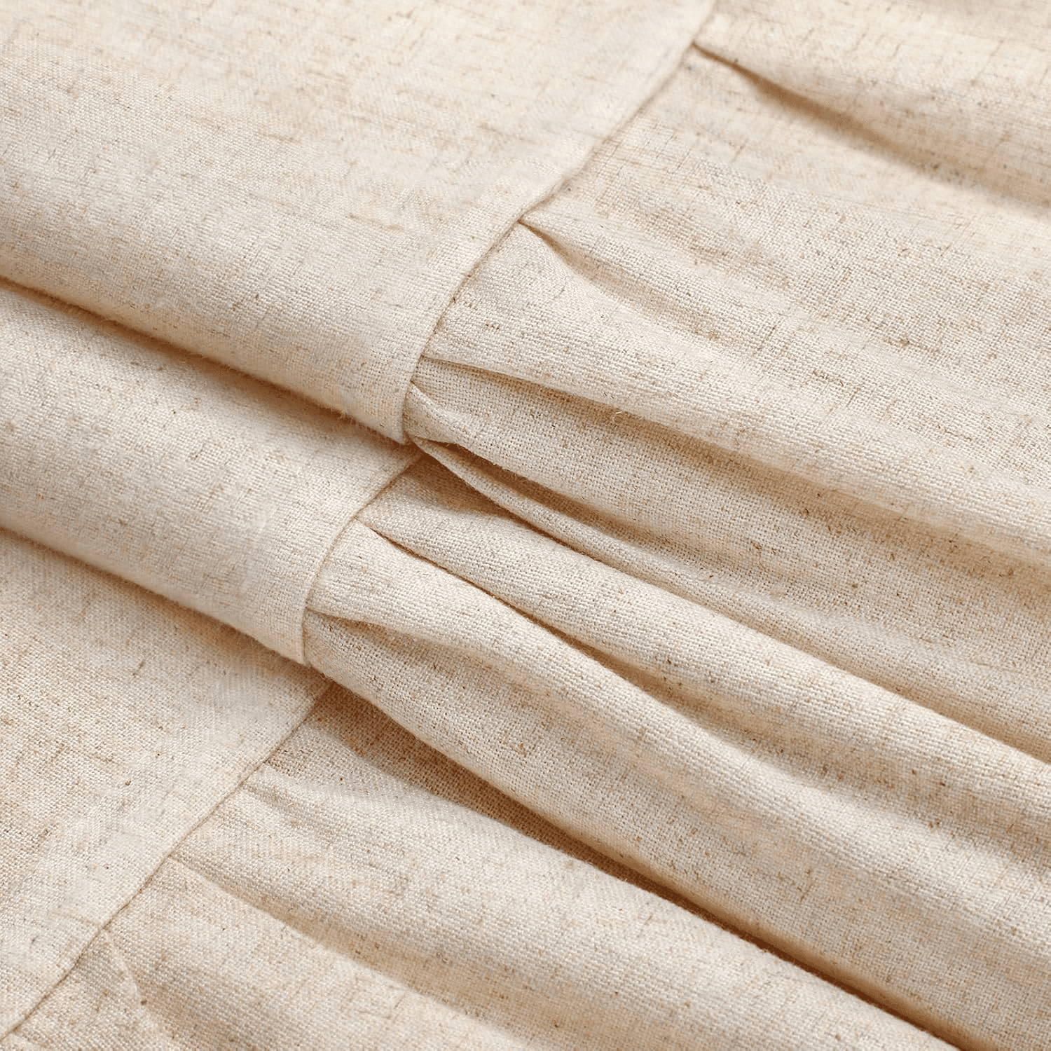 Psoiuetr Farmhouse Shower Curtain with A Ruffle Hem Beige Natural Linen Shower Curtain for Bathroom 72"x72"
