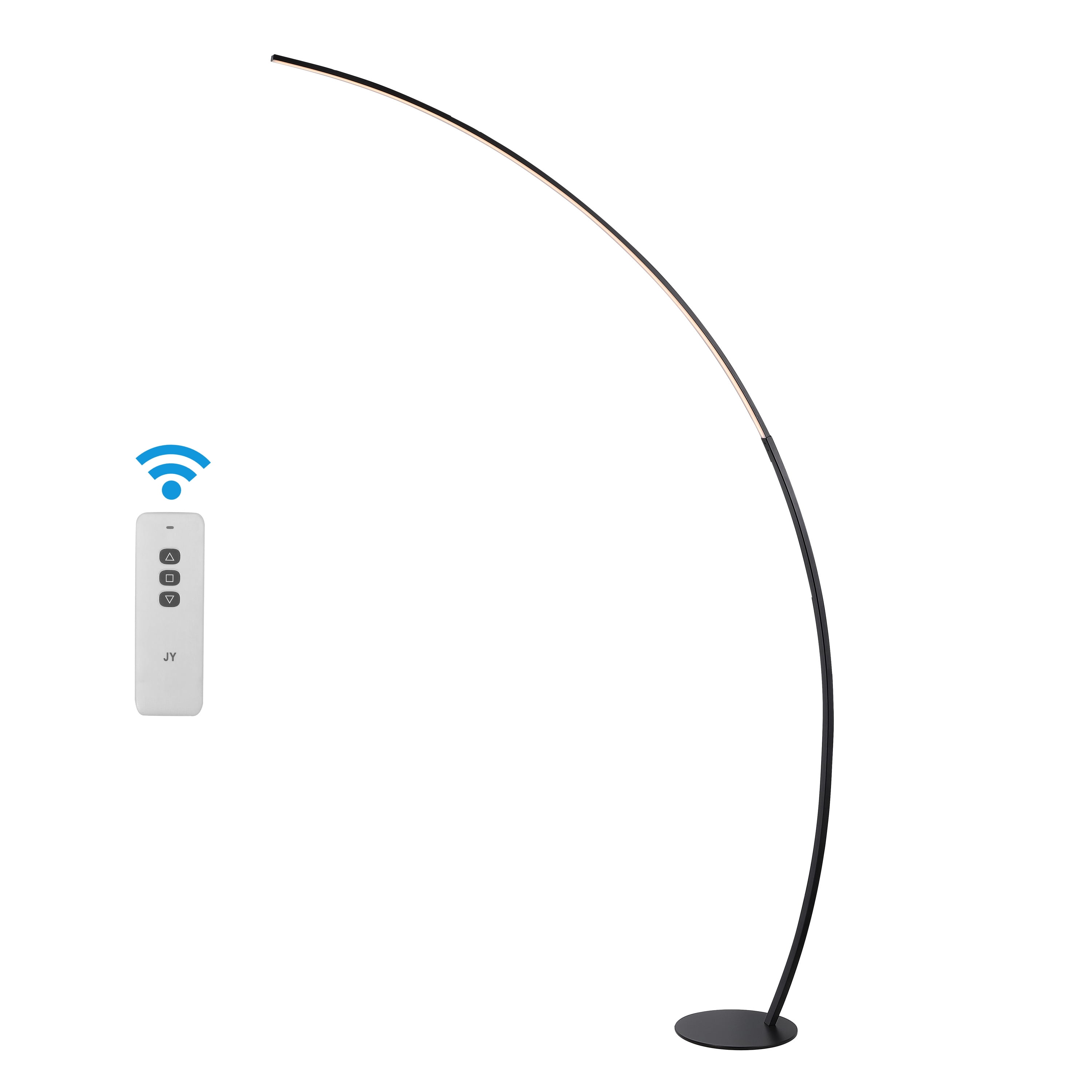 JONATHAN Y Enzo 68" Contemporary Minimalist Metal Arc Dimmable Integrated LED Floor Lamp, Black, JYL7134A