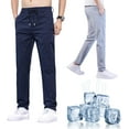 thumbnail image 1 of Meshirons - Ice Silk Mesh Panel Casual Pants, Breathable Quick Dry Comfort with Pockets, Tailored for Men Over 55, 1 of 8