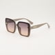 thumbnail image 2 of Gafas de sol para mujer con montura grande cuadrada con polvo brillante, gafas a prueba de rayos UV, gafas de sol lisas con color degradado, 2 of 5