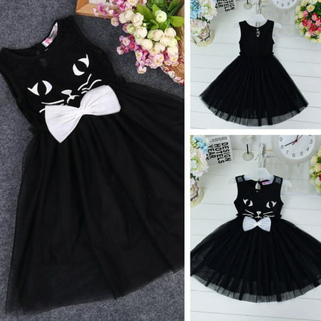 2-7T Kids Girls Baby Infant Toddler Sleeveless Pageant Costume Tutu Princess Party Cats