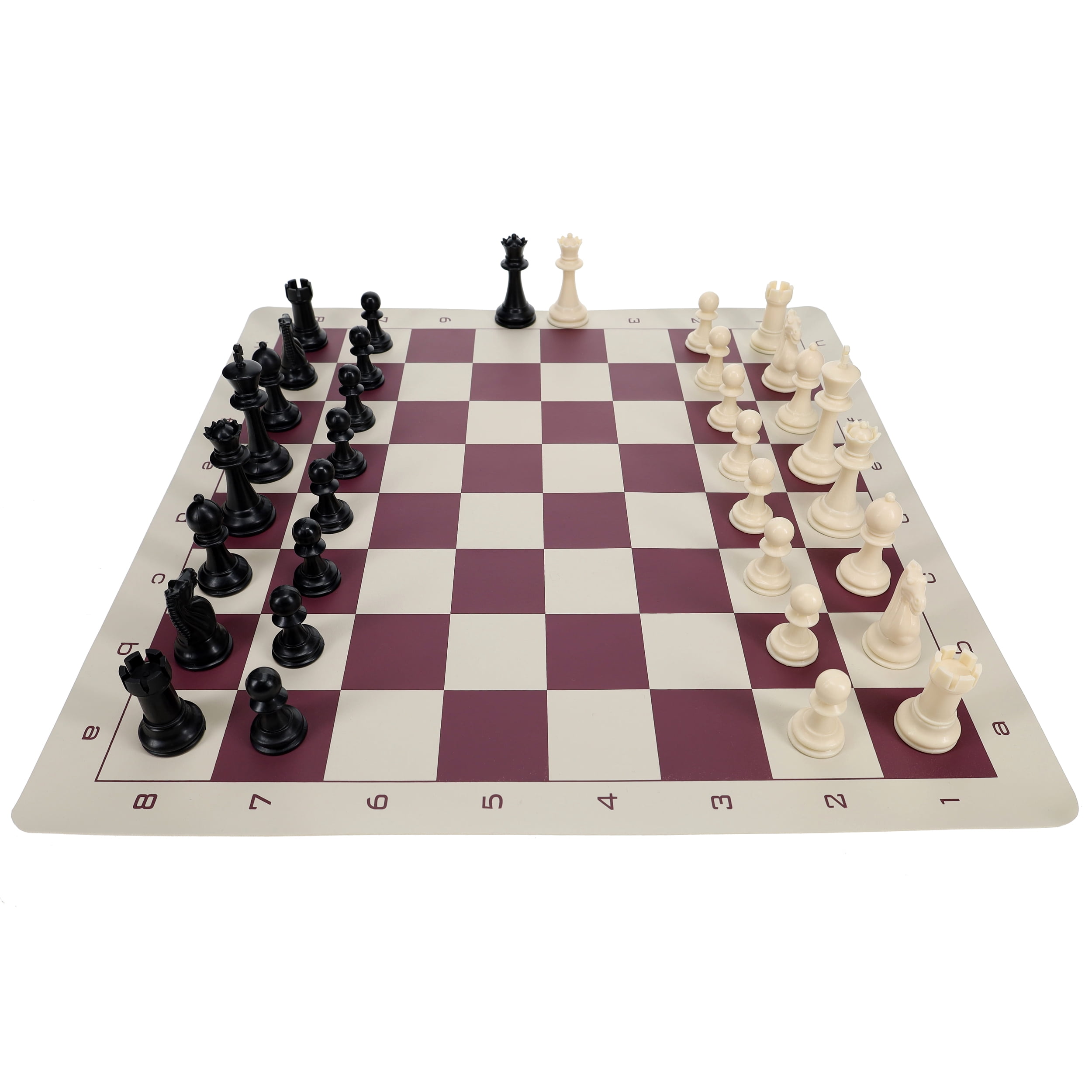 WE Games Best Value Plastic Staunton Tournament Chess Set - Vinyl Board