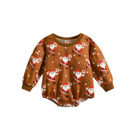 

Musuos Baby Boy Girl Christmas Bodysuit One Piece Romper Outfit Long Sleeve Jumpsuit