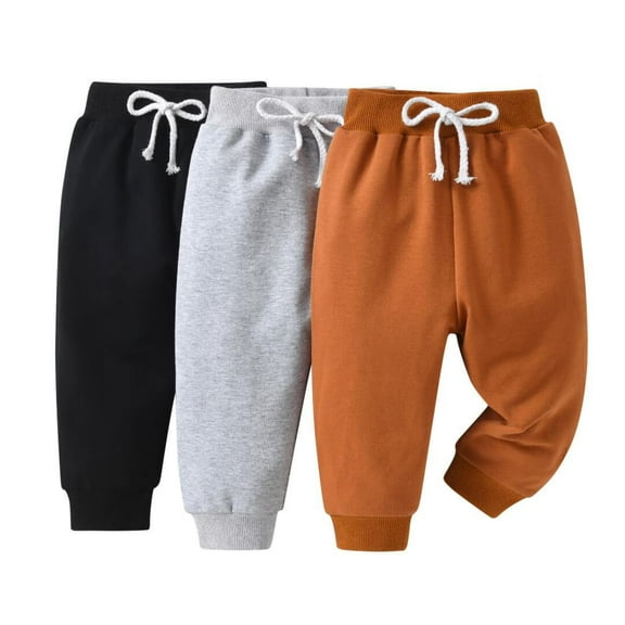 Toddler Baby Boy 3 Pack Sweatpants Solid Pants and Casual Joggers 12-18 Months