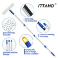 thumbnail image 5 of ITTAHO Swivel Window Cleaning Tool, 58" 2-in-1 Window Squeegee Cleaner with Long Handle, 5 of 8