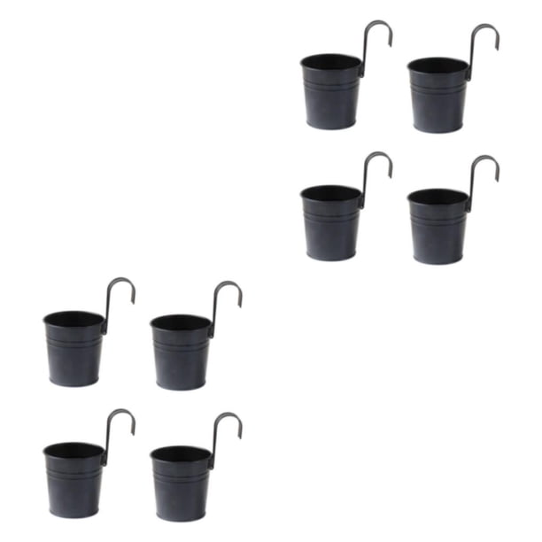 Macetas colgantes de Metal Inteprter con gancho desmontable color Negro 2Conjunto