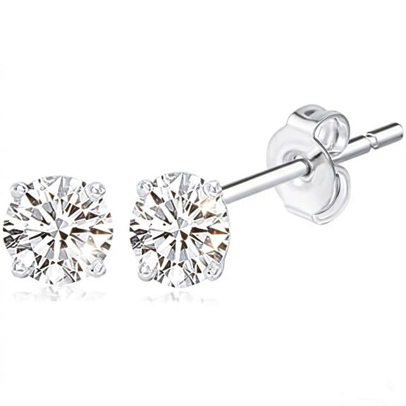 YOUNGYUE Silver Plated Studs Earrings for Women, Hypoallergenic Cubic Zirconia Earrings Studs Square Stud Earring Set for Women
