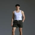 thumbnail image 3 of LYMAYTER Men's Cotton Shorts Solid Color Casual Shorts Plus Size Shorts S-4XL, 3 of 8