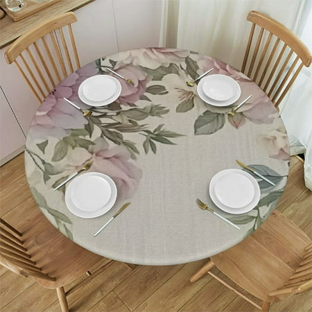 

Autua Flowers Leaves Round Tablecloth with Elastic Edge Stain-Resistant and Washable Ideal for Indoor and Outdoor 100% Polyester Fiber Various Sizes for Restaurants Weddings Parties 31 -35