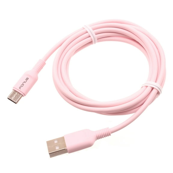 Charger Cord Pink 6ft USB-C Cable for Motorola Moto G Power (2020) - Power Wire Type-C Fast Charge Sync High Speed Compatible With Motorola Moto G Power (2020) Model Only