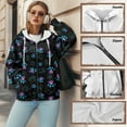 thumbnail image 7 of SCRAWLGOD Paws Violet Blue Streetwear Full-Zip Hoodies for Women Hooded Pullover Coat Long Sleeve Easy to Clean Sweatshirt with Relaxed Shoulder for Shopping Exercise, M, 7 of 7