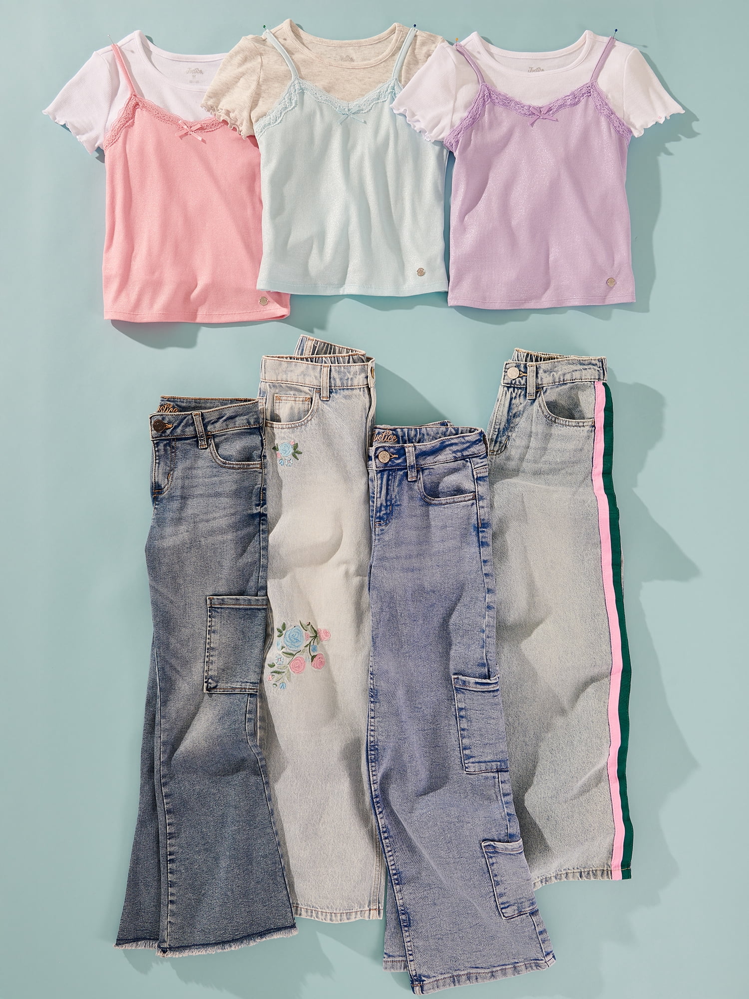 Justice Girls Shine Rib Twofer, Sizes XS - XLP