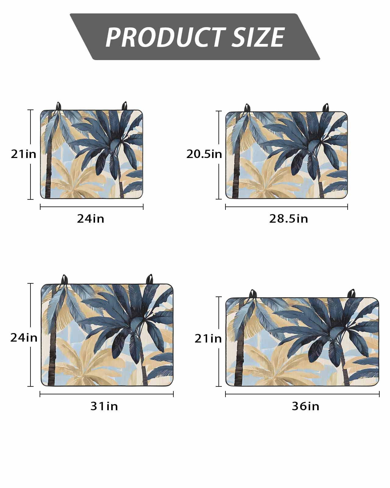 Palm Trees Stove Top Covers for Electric Stove, 28'x20'' Vintage Watercolor Tree Glass Ceramic Stove Cover Foldable Rubber Mat Heat Resistant Cooktop Protector for Kitchen
