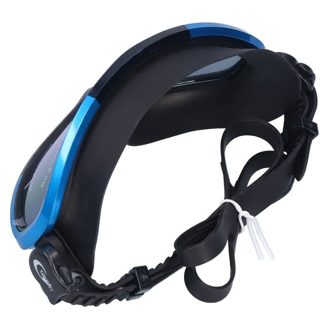 Lunettes de Natation Grand Cadre, Lunettes de Natation Confortables Fiables Protectrices Pratiques avec Sangle Miroir Réglable pour Adultes pour Entraînement Extérieur pour Intérieur Bleu et Noir, Jaune