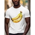 thumbnail image 3 of Banana Men's T Shirts Fruit T-Shirt for Men Crew Neck Tees Cotton Tops, White, 2XL, 3 of 7