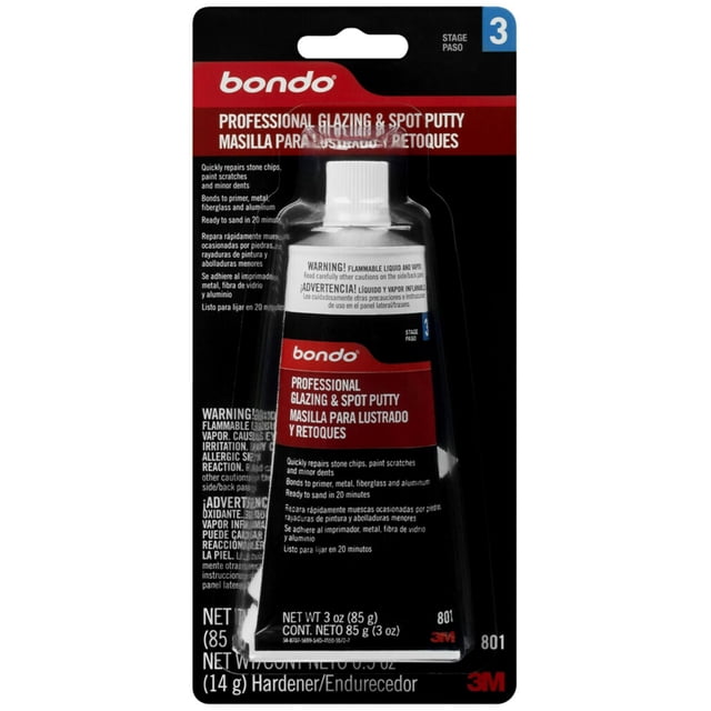 Masilla Profesional Bondo 3M para Acabado y Reparación 90 mL 00801