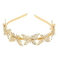 thumbnail image 5 of Golden Hollow Leaf Hair Hoop Elastic Metal Headband Decorative Women Thin Headdress Hair Accessories, 5 of 8
