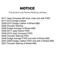 thumbnail image 2 of Transit Auto Rear Wheel Cylinders and Hub Bearing Assembly Kit for Car Jeep Patriot Compass Dodge Caliber Chrysler Sebring Avenger - Left Right Side (Driver Passenger) K7D-101860, 2 of 11