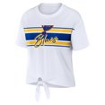 thumbnail image 2 of Women's WEAR by Erin Andrews White St. Louis Blues Front Knot T-Shirt, 2 of 3