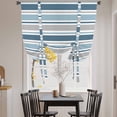 thumbnail image 3 of Blue Grey Striped Tie Up Curtains for Windows, Balloon Window Shades, Farmhouse Stripes Modern Abstract Art Kitchen Window Treatments Roll Up Curtain for Basement/Nursery 52"x45", 3 of 8